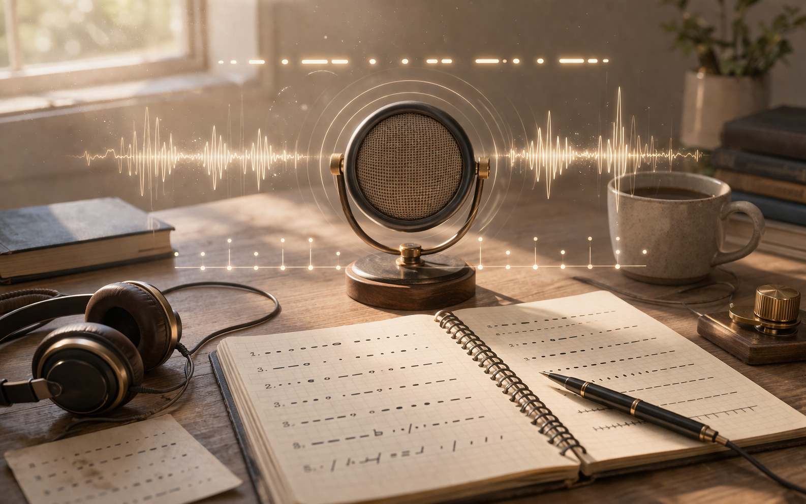 Morse code audio practice setup with playback speed and pitch controls