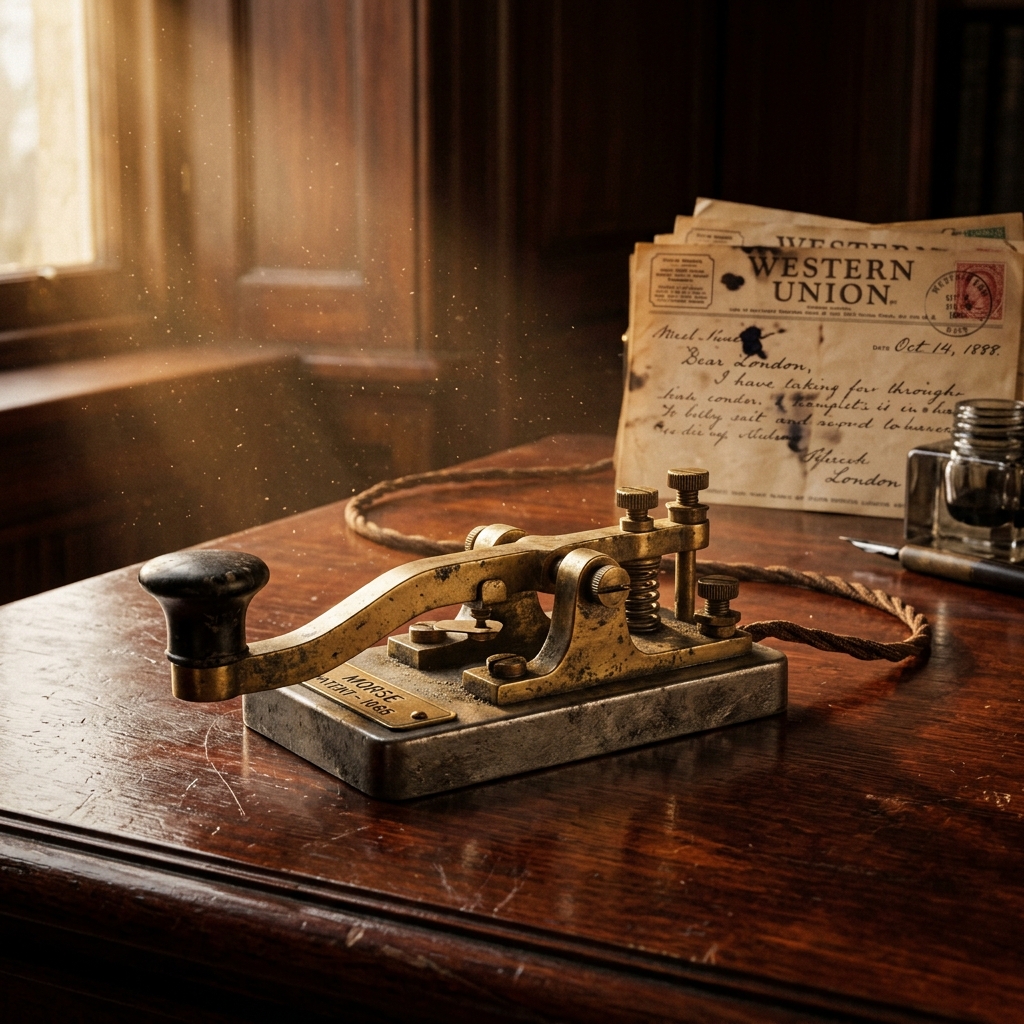 Text to Morse code example showing dots and dashes for words