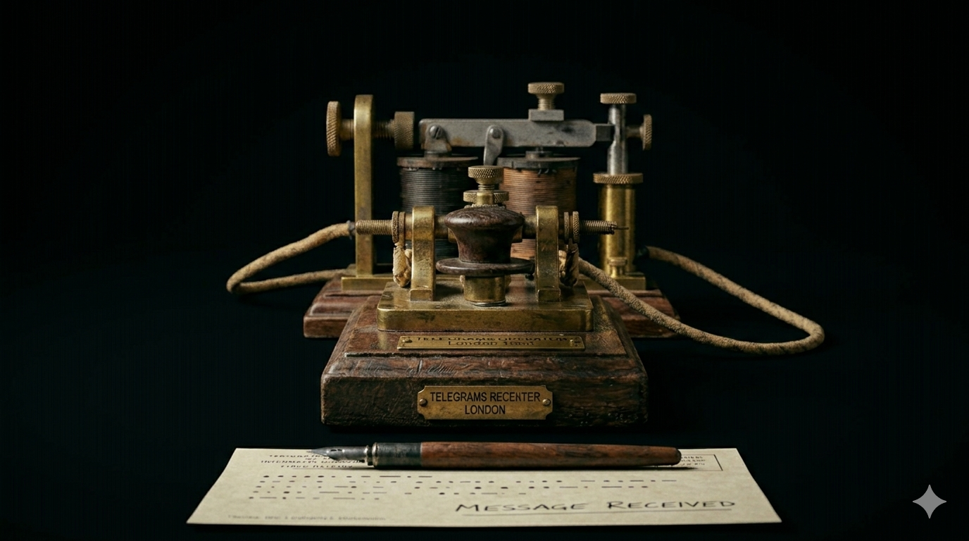Morse telegraph desk background